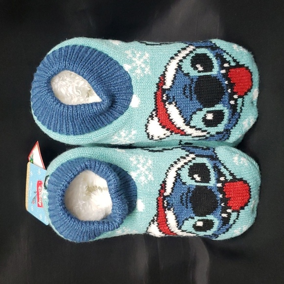 Disney NWT Lilo & Stitch Holiday Stretch Plush Slipper/Socks, 4-10 - Picture 1 of 6